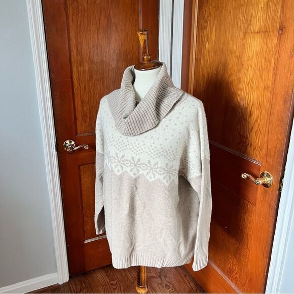 Pure Collection 100% Cashmere Turtleneck Sweater - Fair Isle (Sz 14/16) - Picture 9 of 12